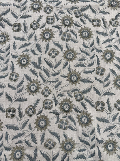 Flora Block Printed Linen