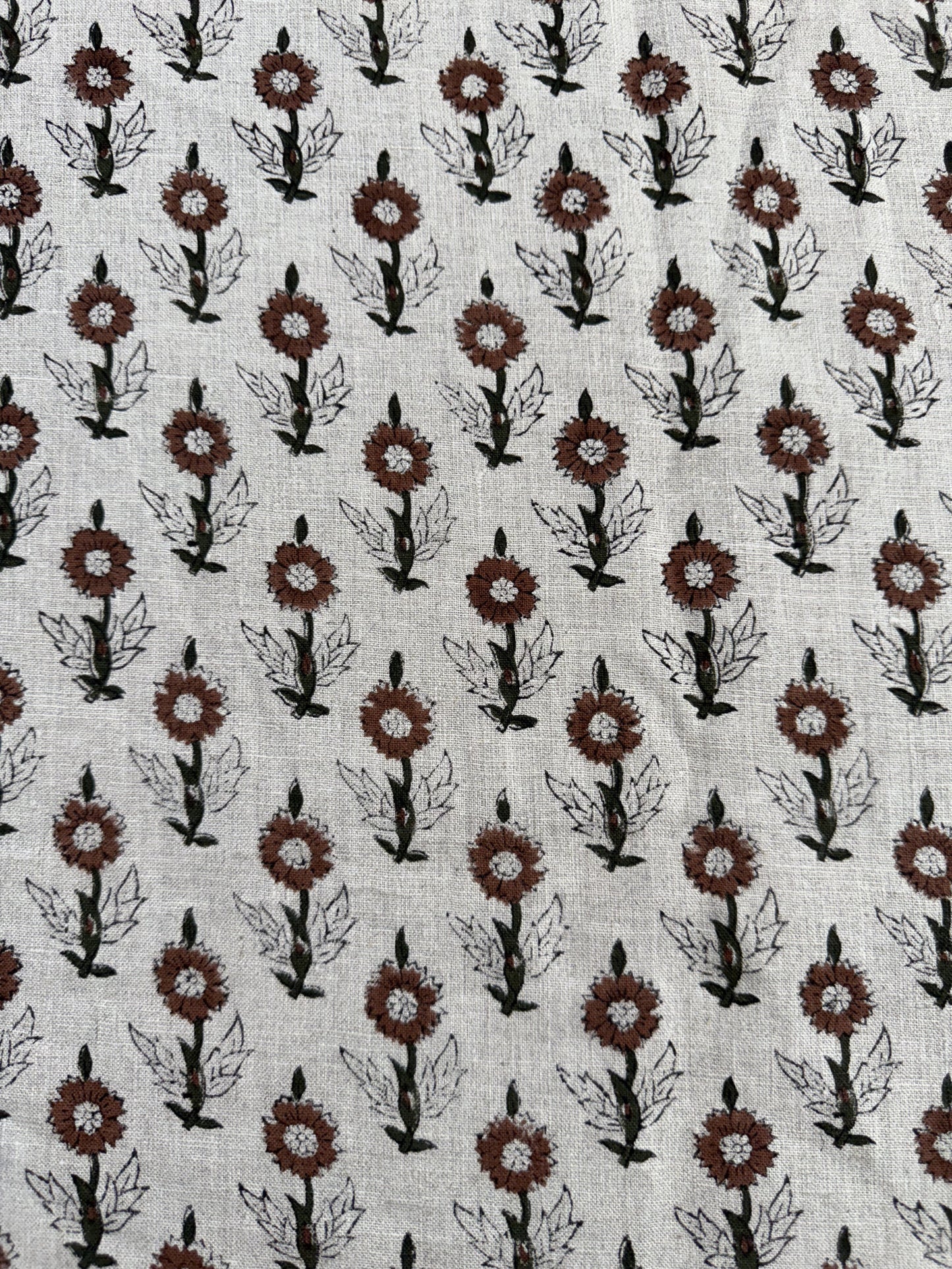 Mae Block Printed Linen Fabric