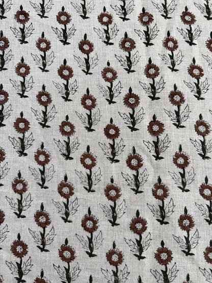 Mae Block Printed Linen Fabric