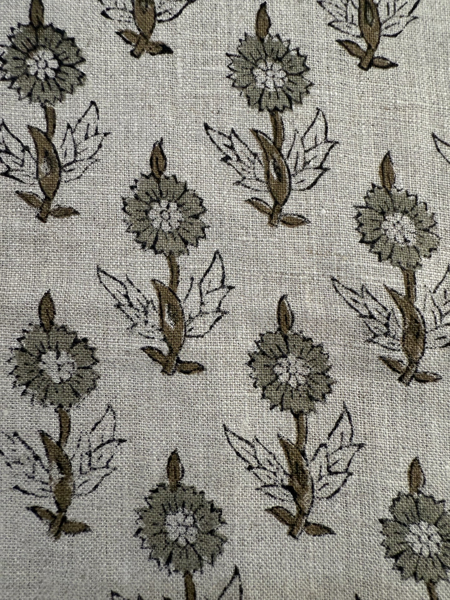 Mae Block Printed Linen Fabric