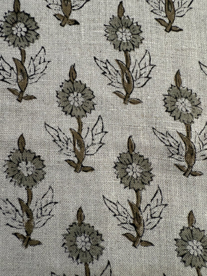 Mae Block Printed Linen Fabric