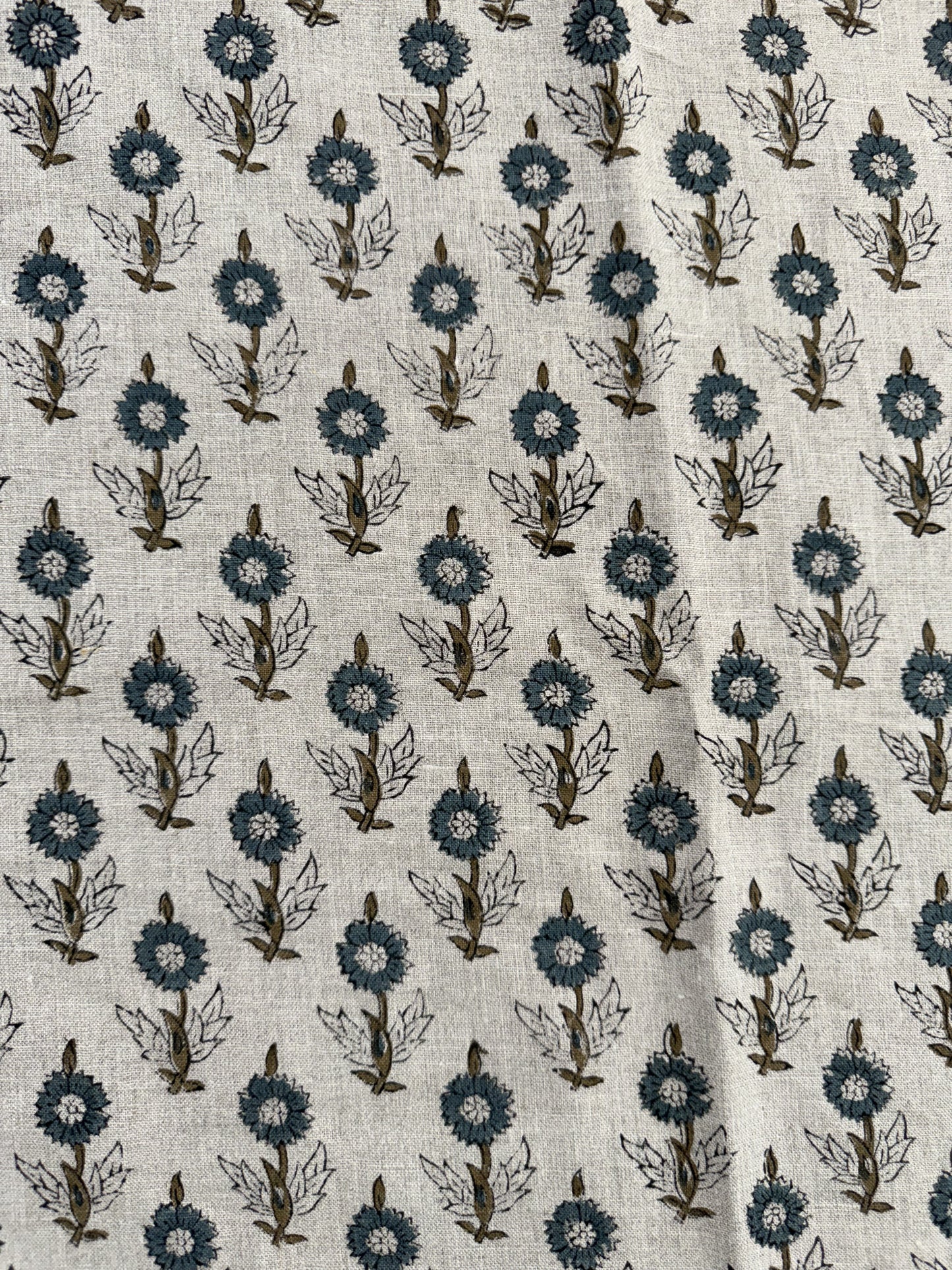Mae Block Printed Linen Fabric