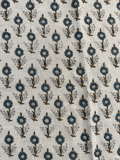 Mae Block Printed Linen Fabric