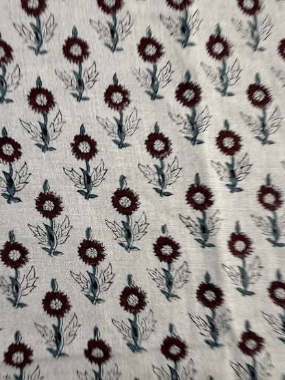 Mae Block Printed Linen Fabric