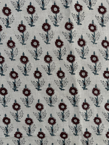 Mae Block Printed Linen Fabric