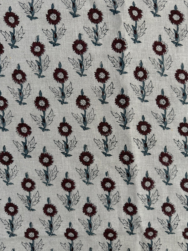 Mae Block Printed Linen Fabric