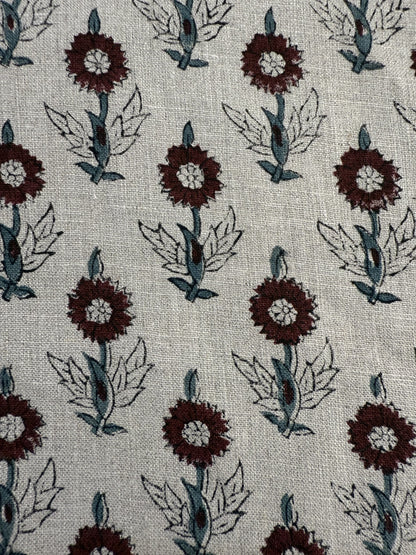 Mae Block Printed Linen Fabric