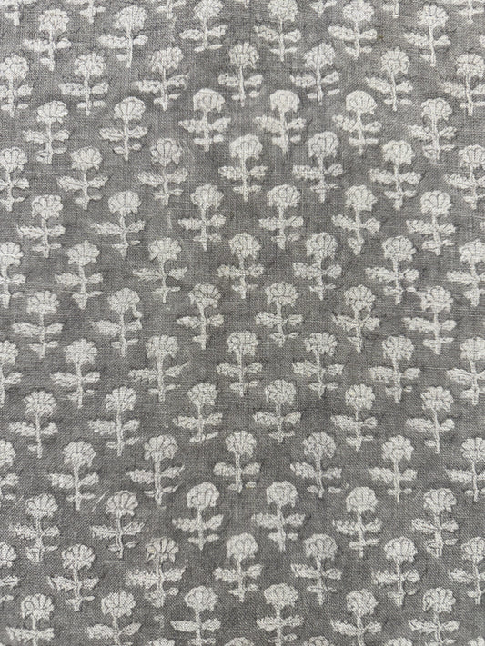 Iris Linen Block Print