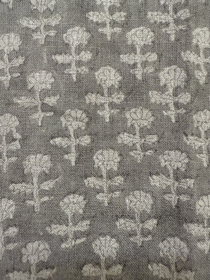 Iris Linen Block Print