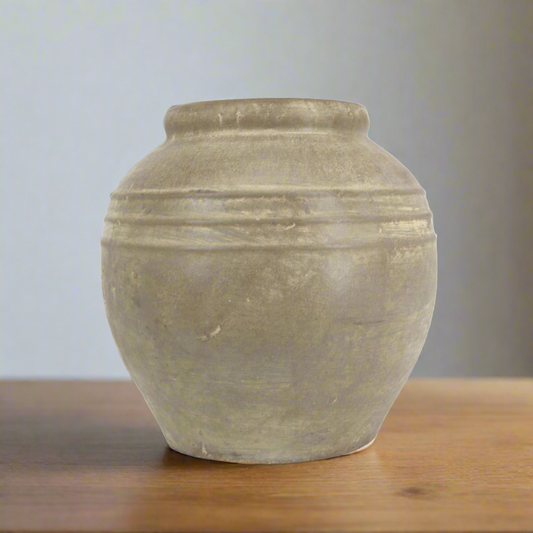 Organic Ceramic Charcoal Washed Vase