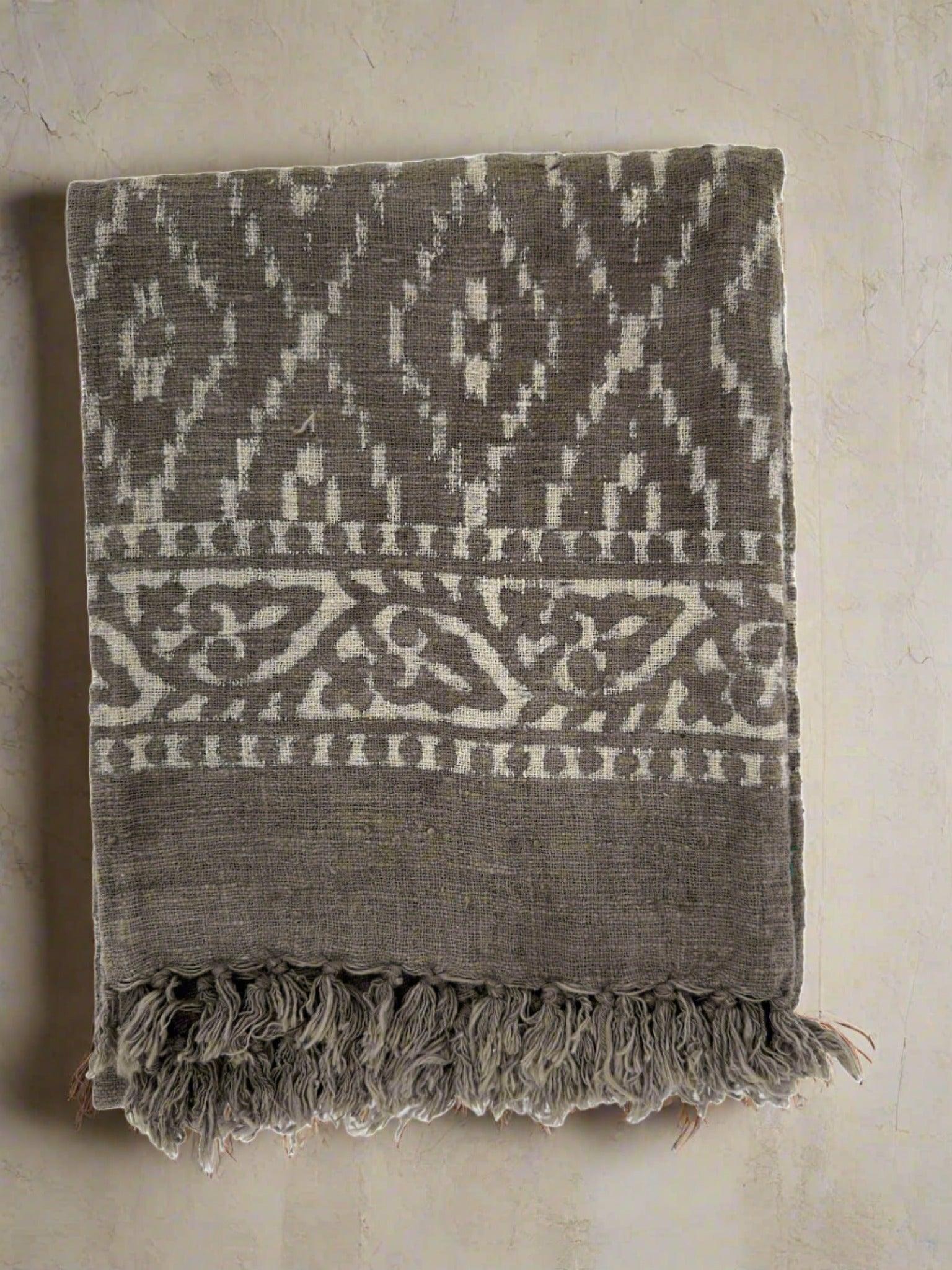 Sofia Block Print Throw Blanket - Maple Village Lane