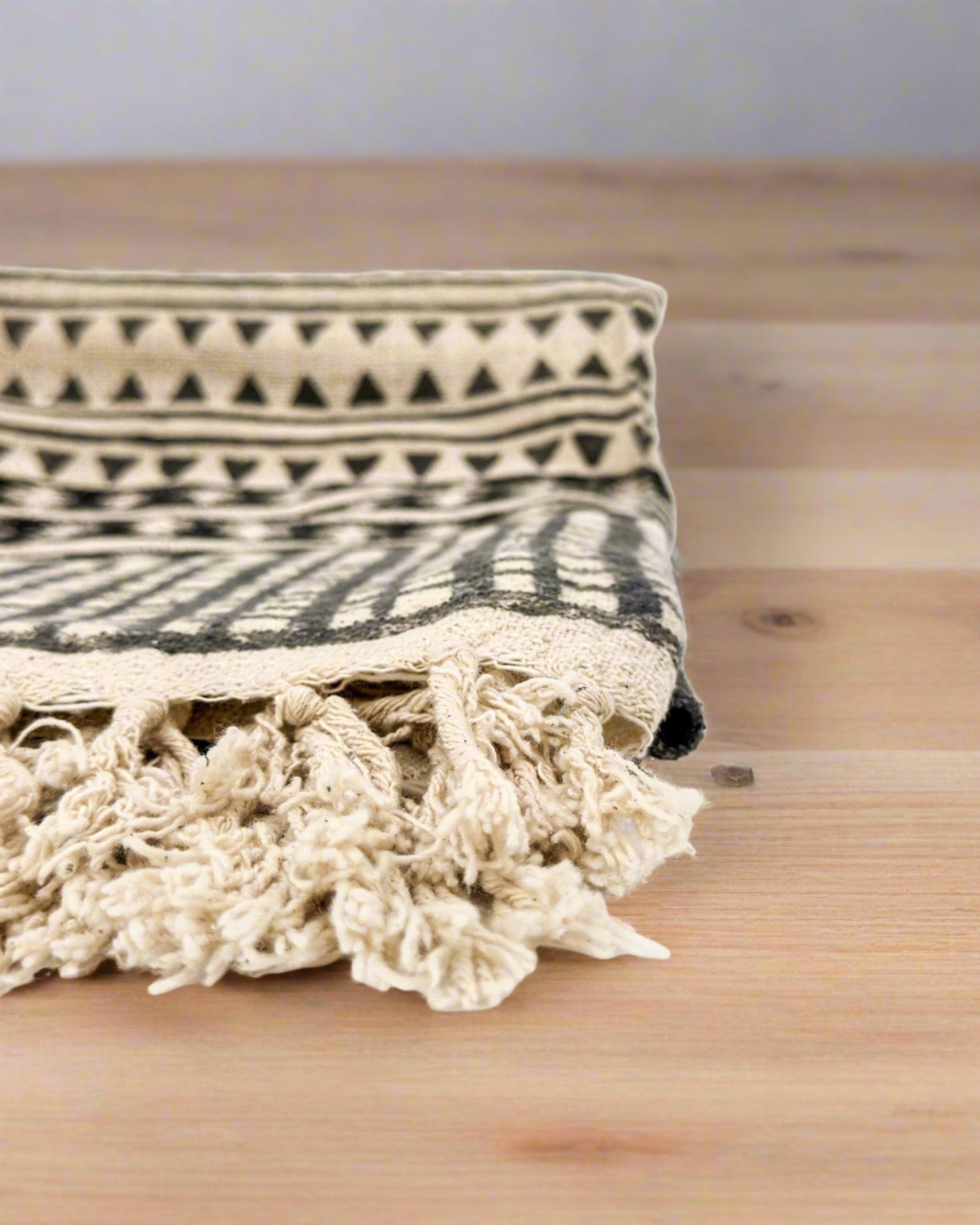 Evangeline Block Print Throw Blanket - Maple Village Lane