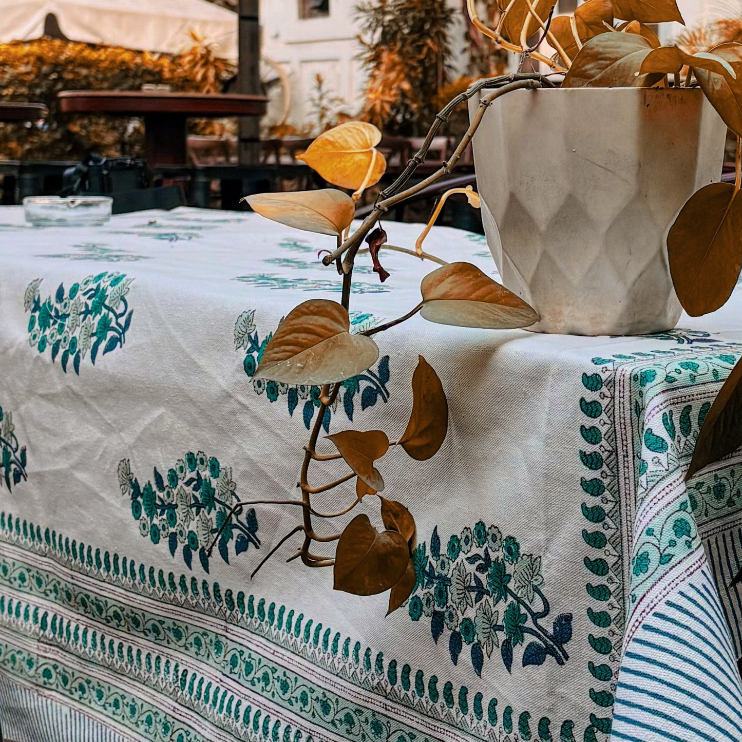 Shop Imogen Floral Block Print Tablecloth Online