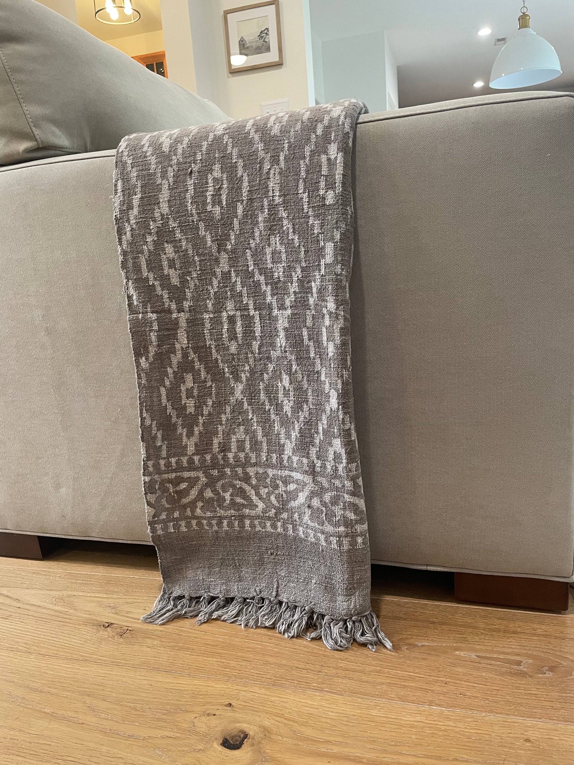 Sofia Block Print Throw Blanket - Maple Village Lane