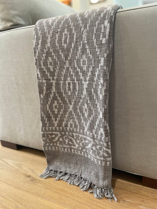 Sofia Block Print Throw Blanket - Maple Village Lane