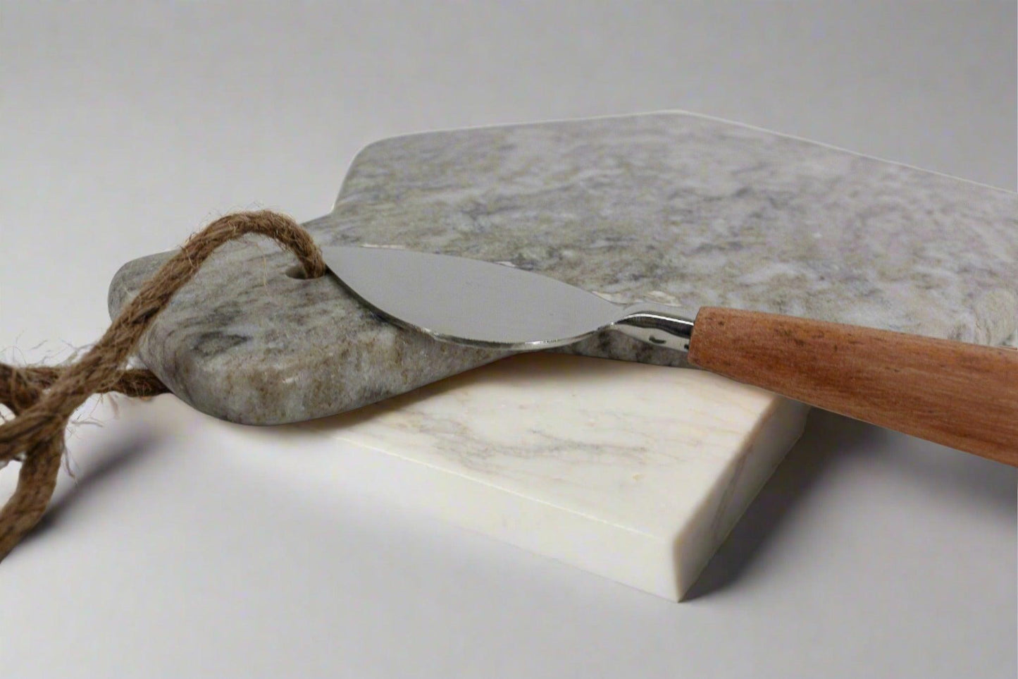 Marble Cheese Board & Stainless Steel Knife Set - Maple Village Lane