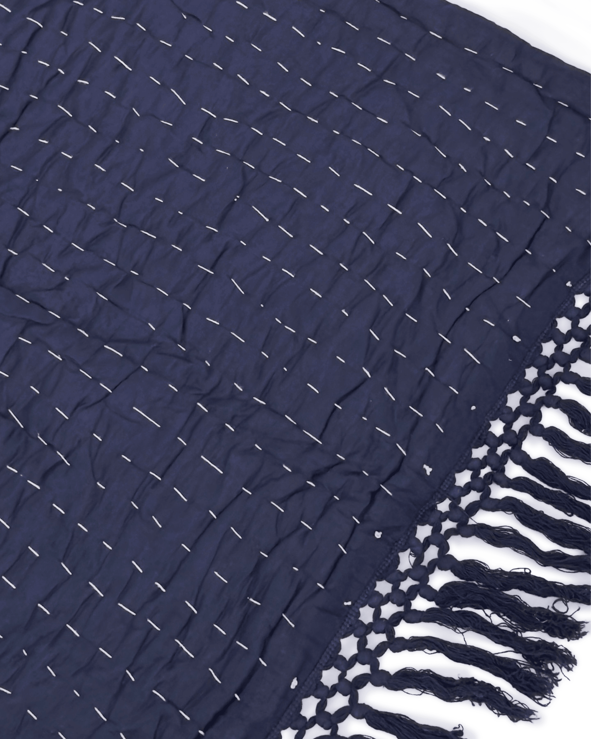 Navy Quilted Throw Blanket - Maple Village Lane