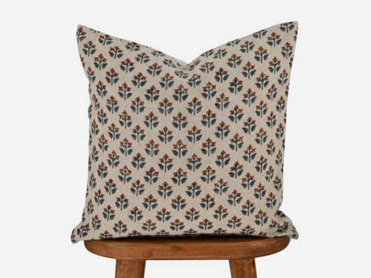 Lenny Block Print Pillow Cover