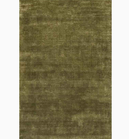 Moss Green Hand-Loomed Wool Rug