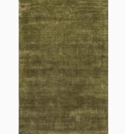 Moss Green Hand-Loomed Wool Rug