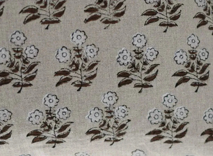 58" inches Hand Block Printed Linen Fabric , Home Decor Best Linen Fabric for decor, pillows ,upholstery, curtain - Maple Village Lane