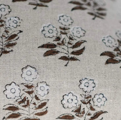 58" inches Hand Block Printed Linen Fabric , Home Decor Best Linen Fabric for decor, pillows ,upholstery, curtain