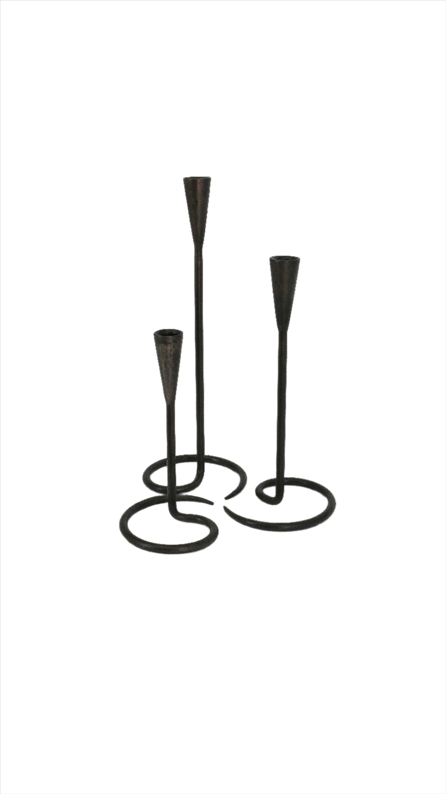 Modern Twisted Metal Candleholders - Set of 3 - Maple Village Lane