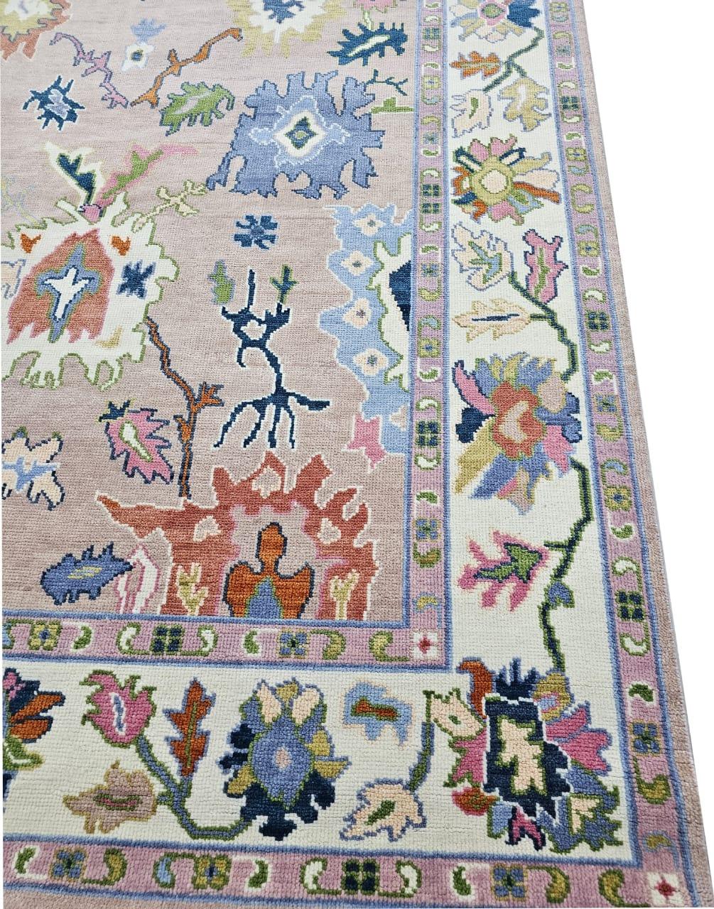 Persian Style Hand Knotted Oushak Rug - Maple Village Lane