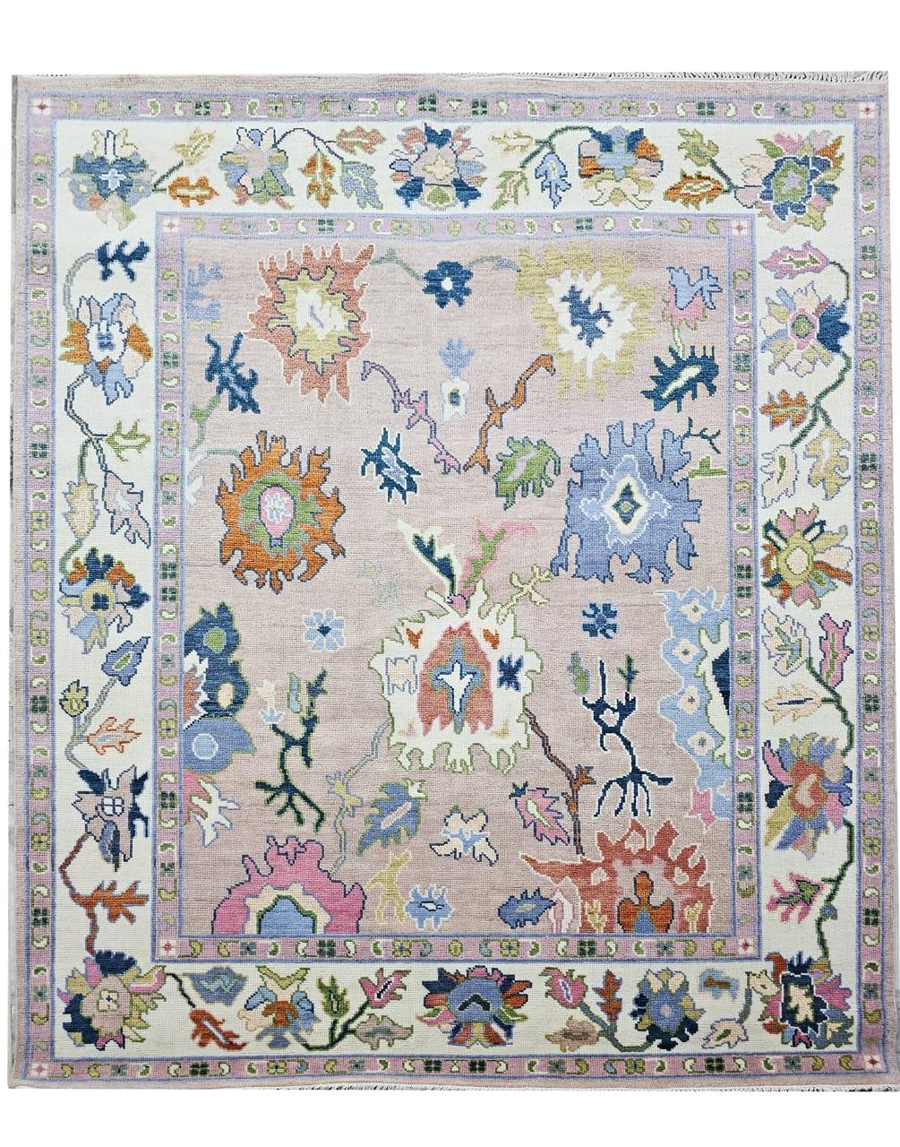 Persian Style Hand Knotted Oushak Rug - Maple Village Lane