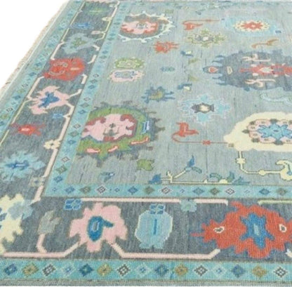 Sinking Sky Hand Knotted Oushak Rug - Maple Village Lane