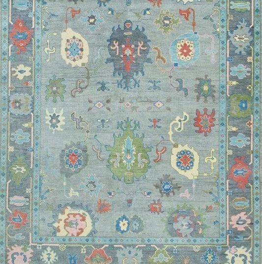 Sinking Sky Hand Knotted Oushak Rug - Maple Village Lane