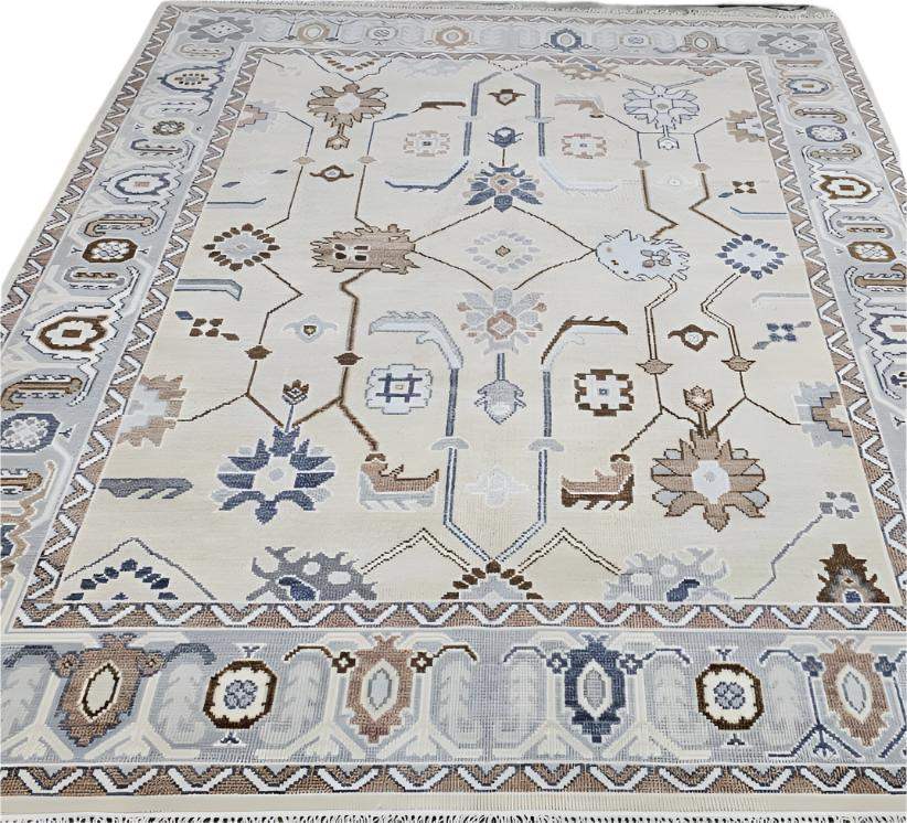 Oriental Seraphic Hand Knotted Oushak Rug - Maple Village Lane