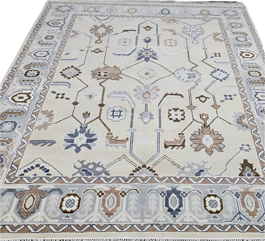 Oriental Seraphic Hand Knotted Oushak Rug