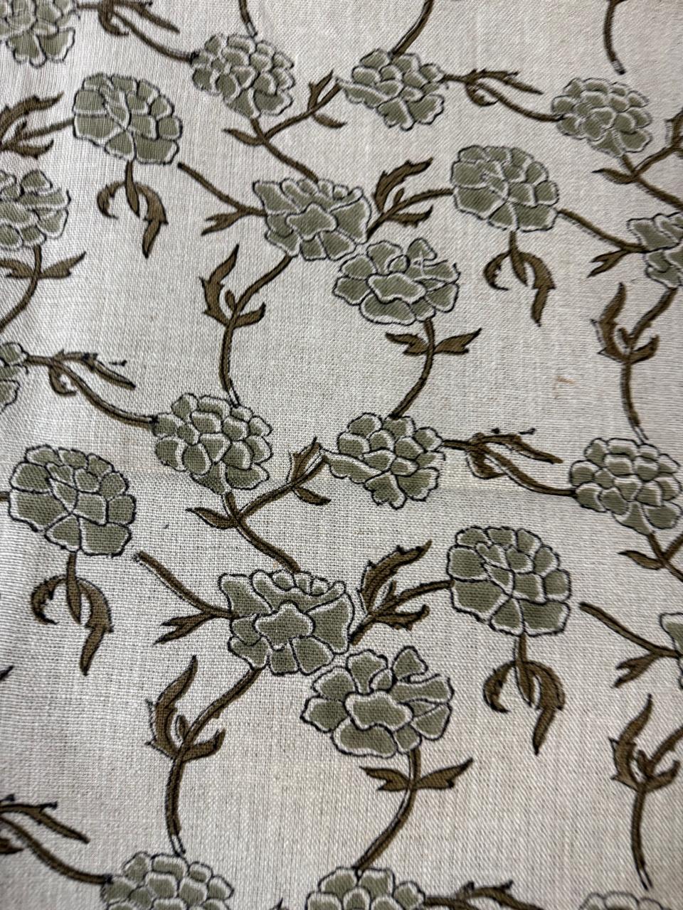 Edward Indian Hand Block Print Linen Fabric