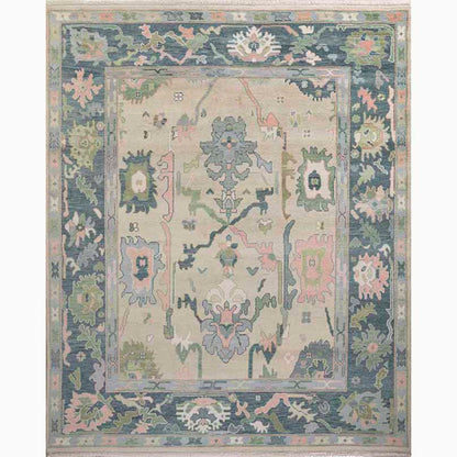 Wild Rose Hand-Knotted Wool Oushak Rug