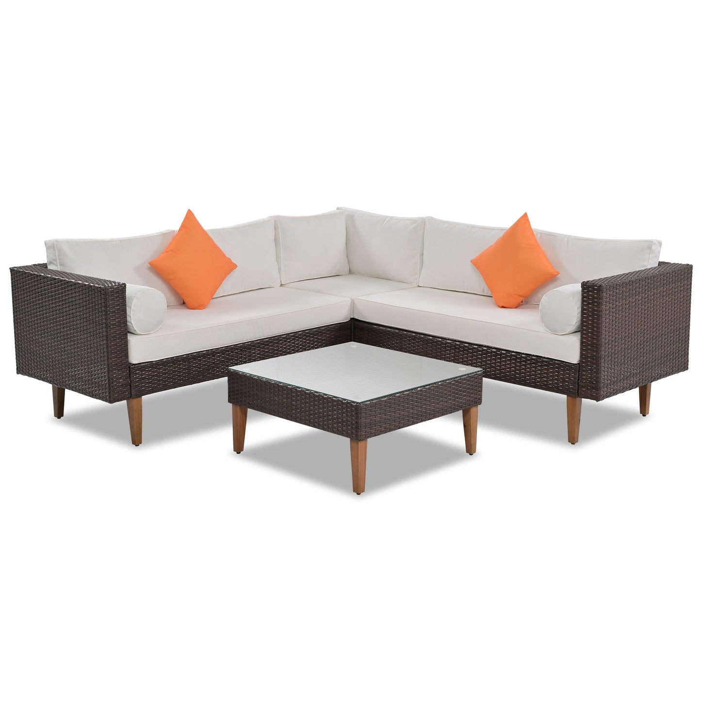 4-pieces Outdoor Wicker Sofa Set - Maple Village Lane