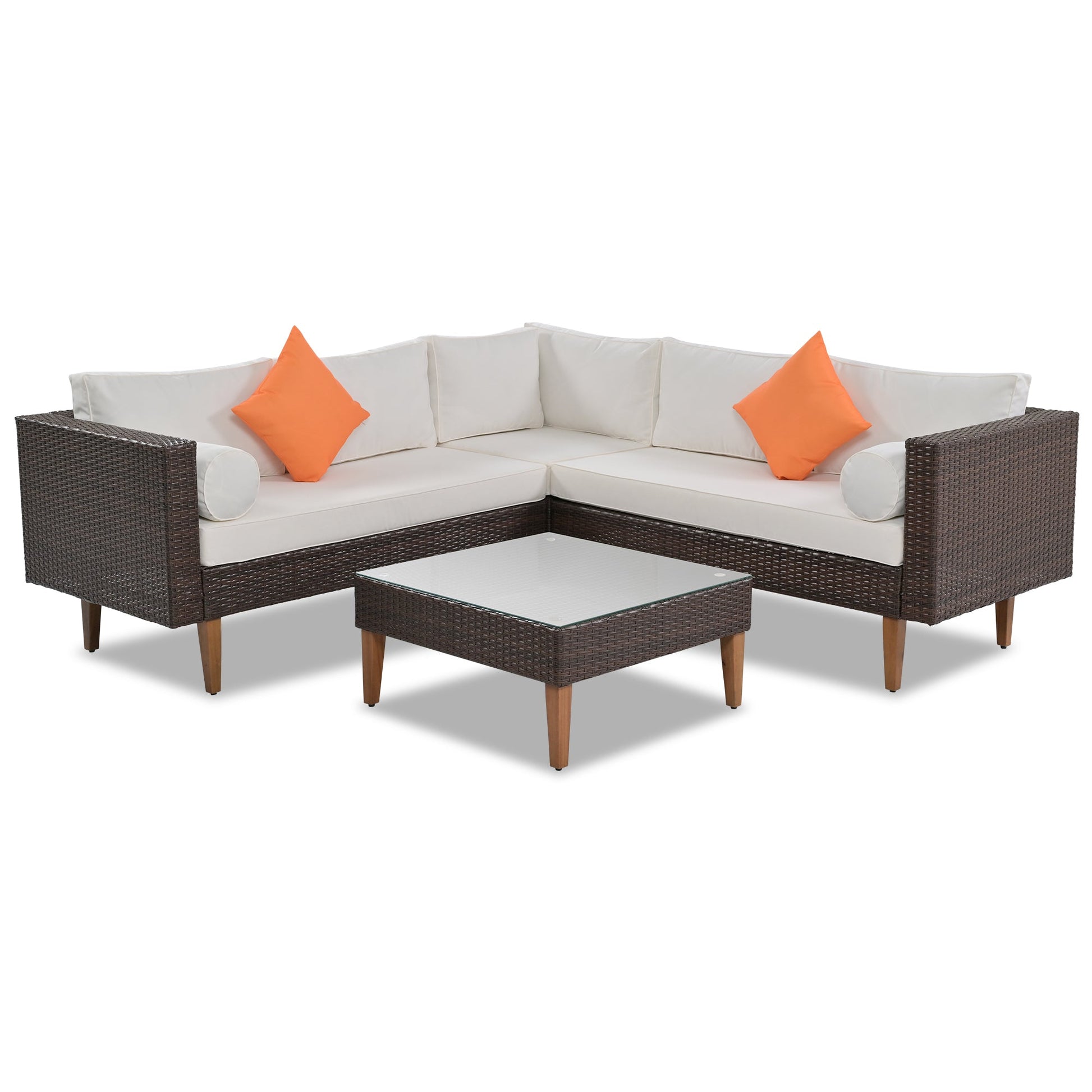 4-pieces Outdoor Wicker Sofa Set - Maple Village Lane