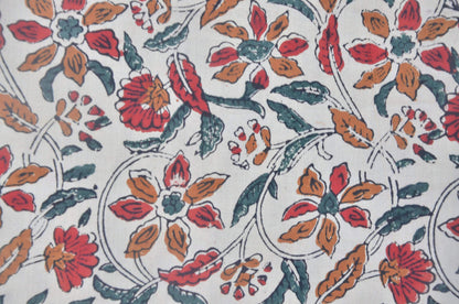 Indian Cotton Block Print Fabric by the Yard -Sewing and Quilting Fabric - Maple Village Lane