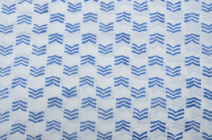 Beautiful Hand Block Printed Blue Fabric, Cotton Fabric, Indian Fabric, fabric by yard, Block Printed Cotton womens clothing robe - Maple Village Lane