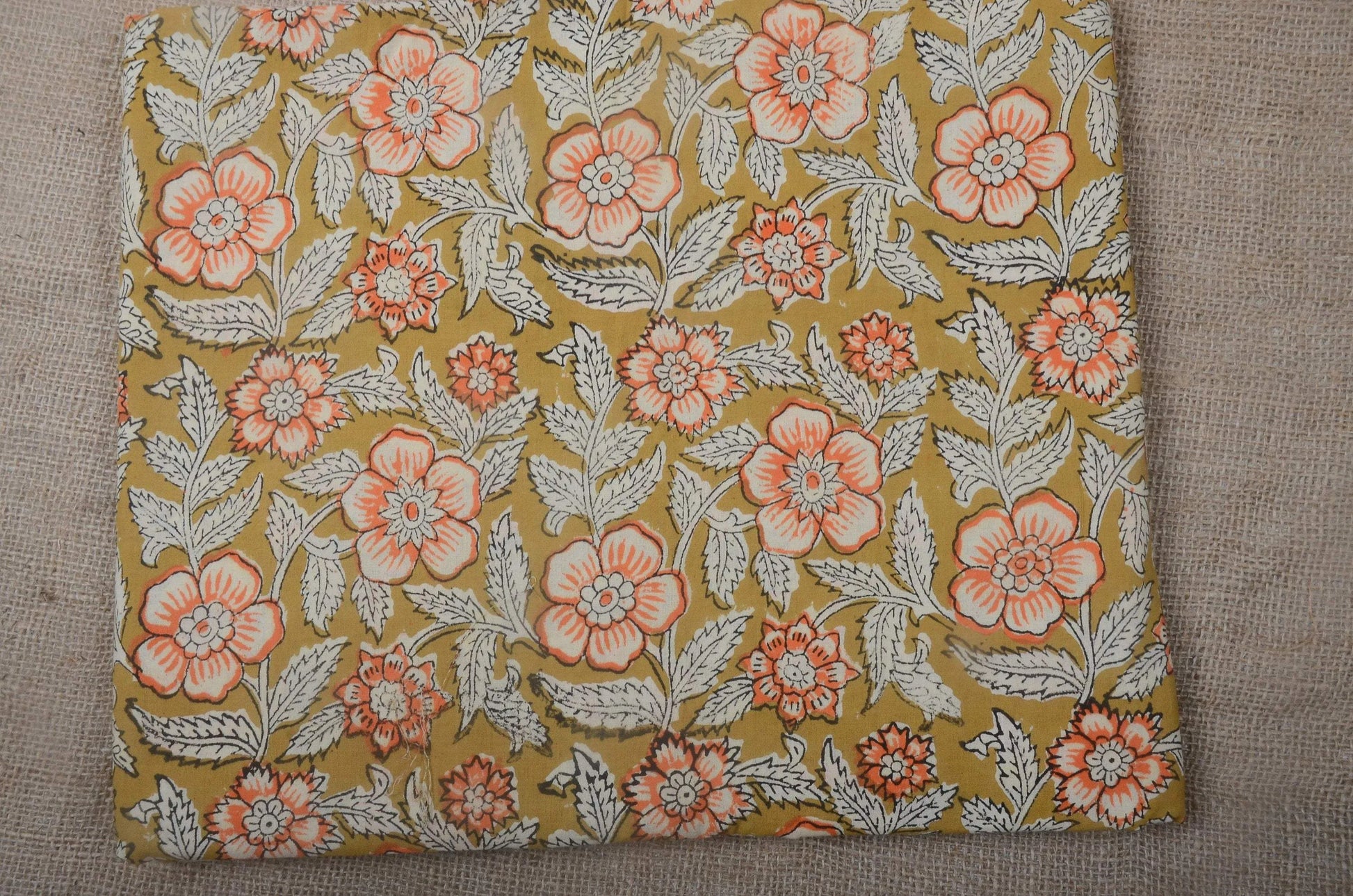 Indian Cotton Block Print Fabric by the Yard -Sewing and Quilting Fabric - Maple Village Lane