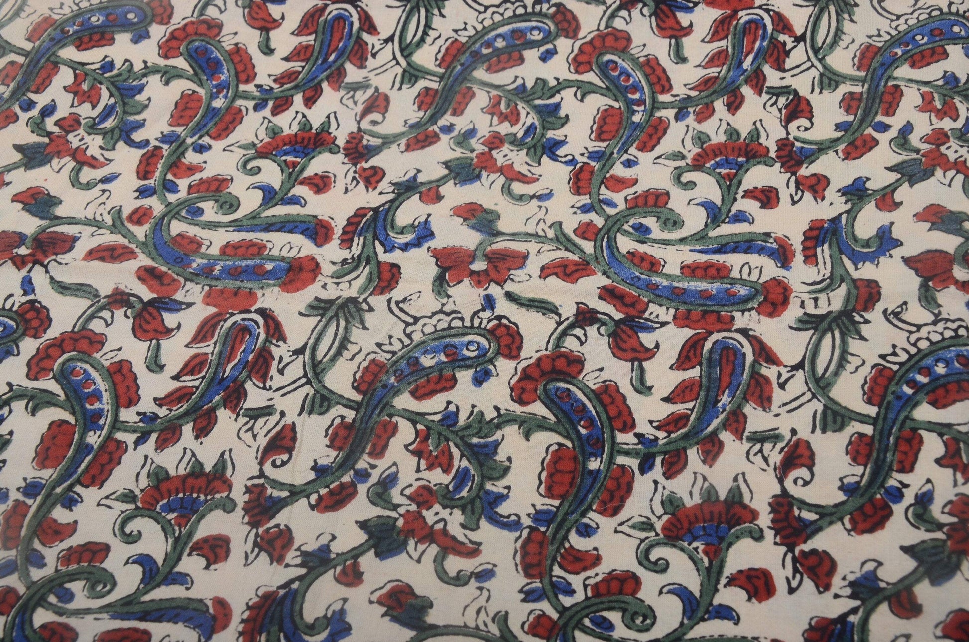 Indian Cotton Block Print Fabric by the Yard -Sewing and Quilting Fabric - Maple Village Lane