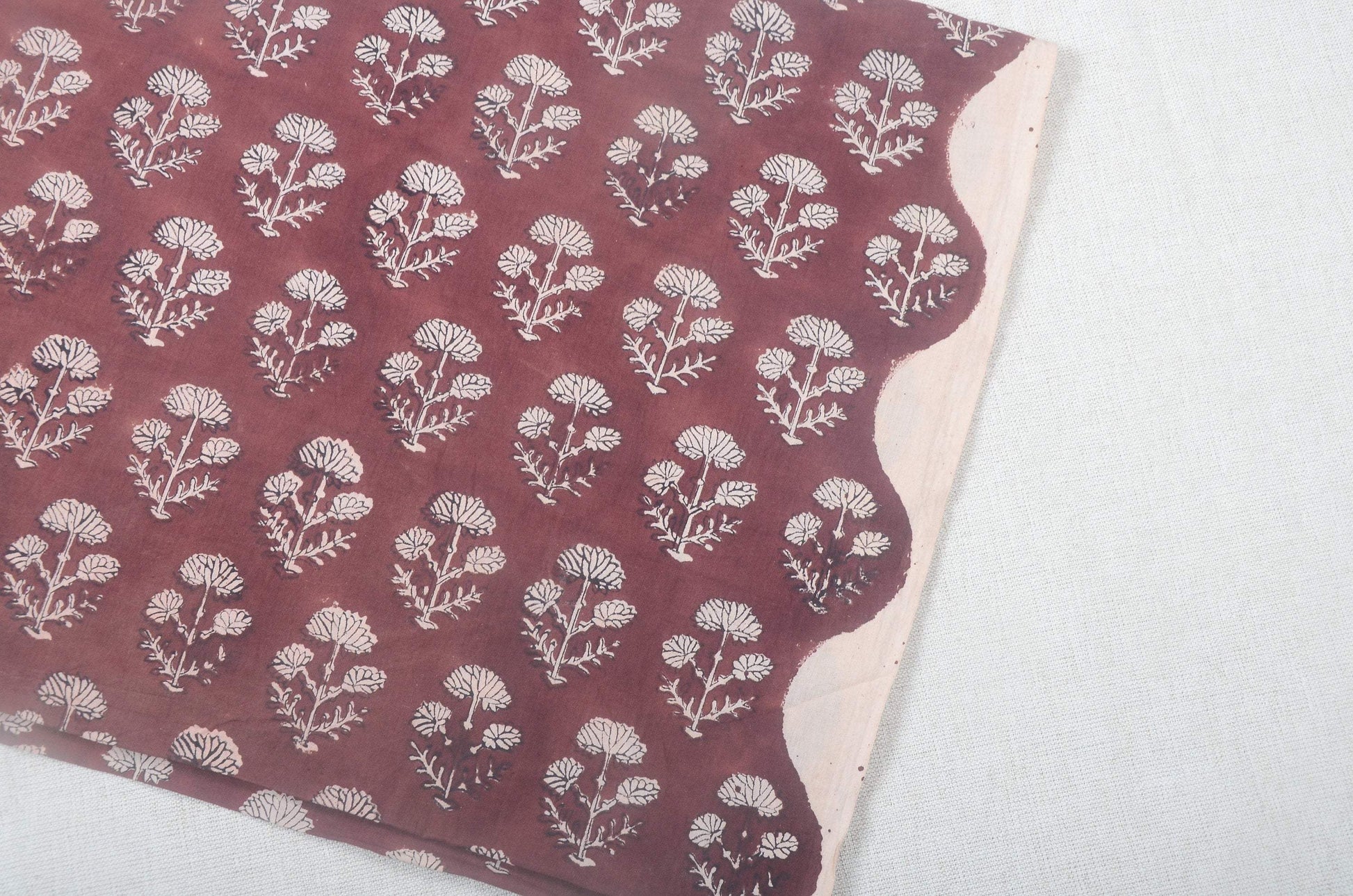 Indian Cotton Block Print Fabric by the Yard -Sewing and Quilting Fabric - Maple Village Lane