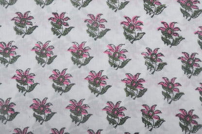 Indian Cotton Block Print Fabric by the Yard -Sewing and Quilting Fabric - Maple Village Lane