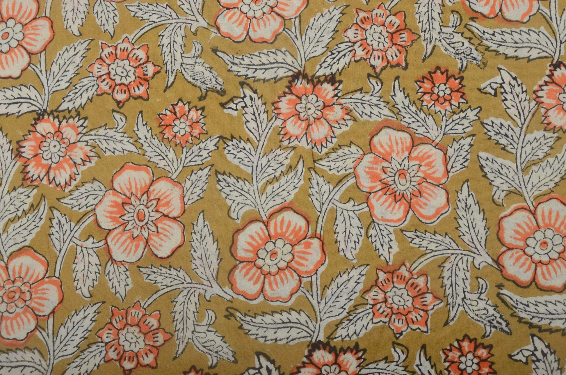 Indian Cotton Block Print Fabric by the Yard -Sewing and Quilting Fabric - Maple Village Lane