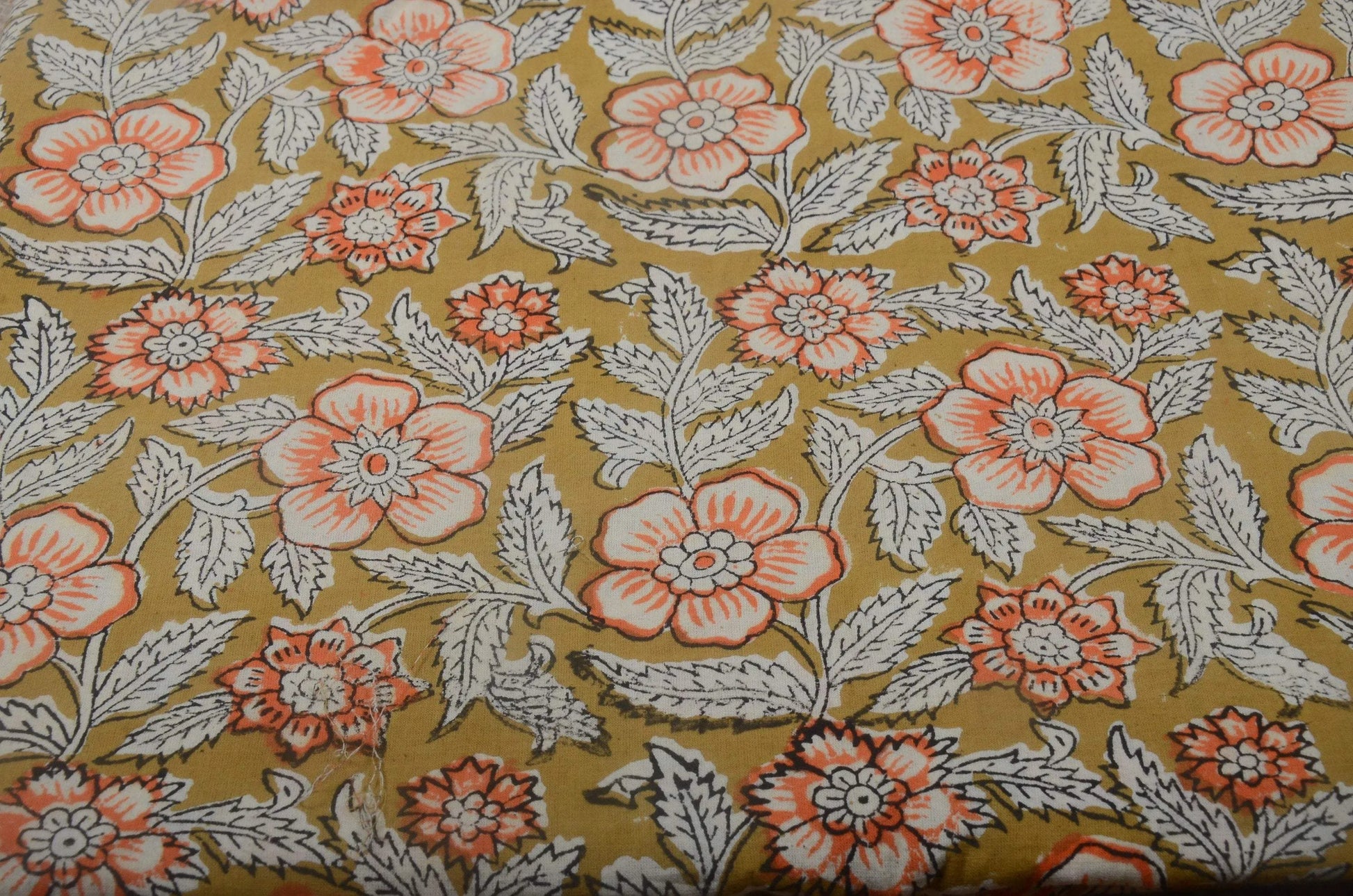 Indian Cotton Block Print Fabric by the Yard -Sewing and Quilting Fabric - Maple Village Lane