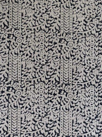 Block Print Handloom Linen Fabric Heavy Linen Fabric - Maple Village Lane