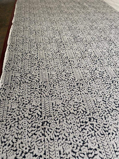 Block Print Handloom Linen Fabric Heavy Linen Fabric - Maple Village Lane