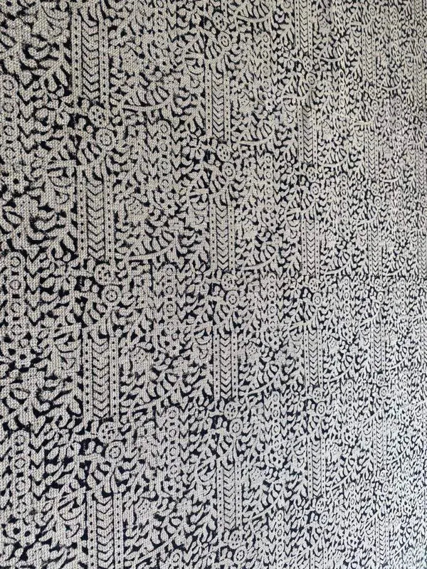 Block Print  Handloom Linen Fabric  Heavy Linen Fabric