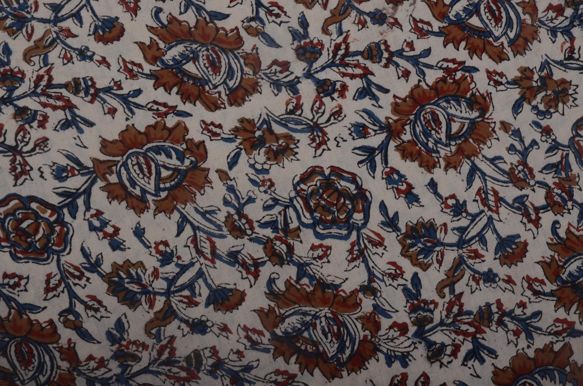 Indian Cotton Block Print Fabric by the Yard -Sewing and Quilting Fabric - Maple Village Lane