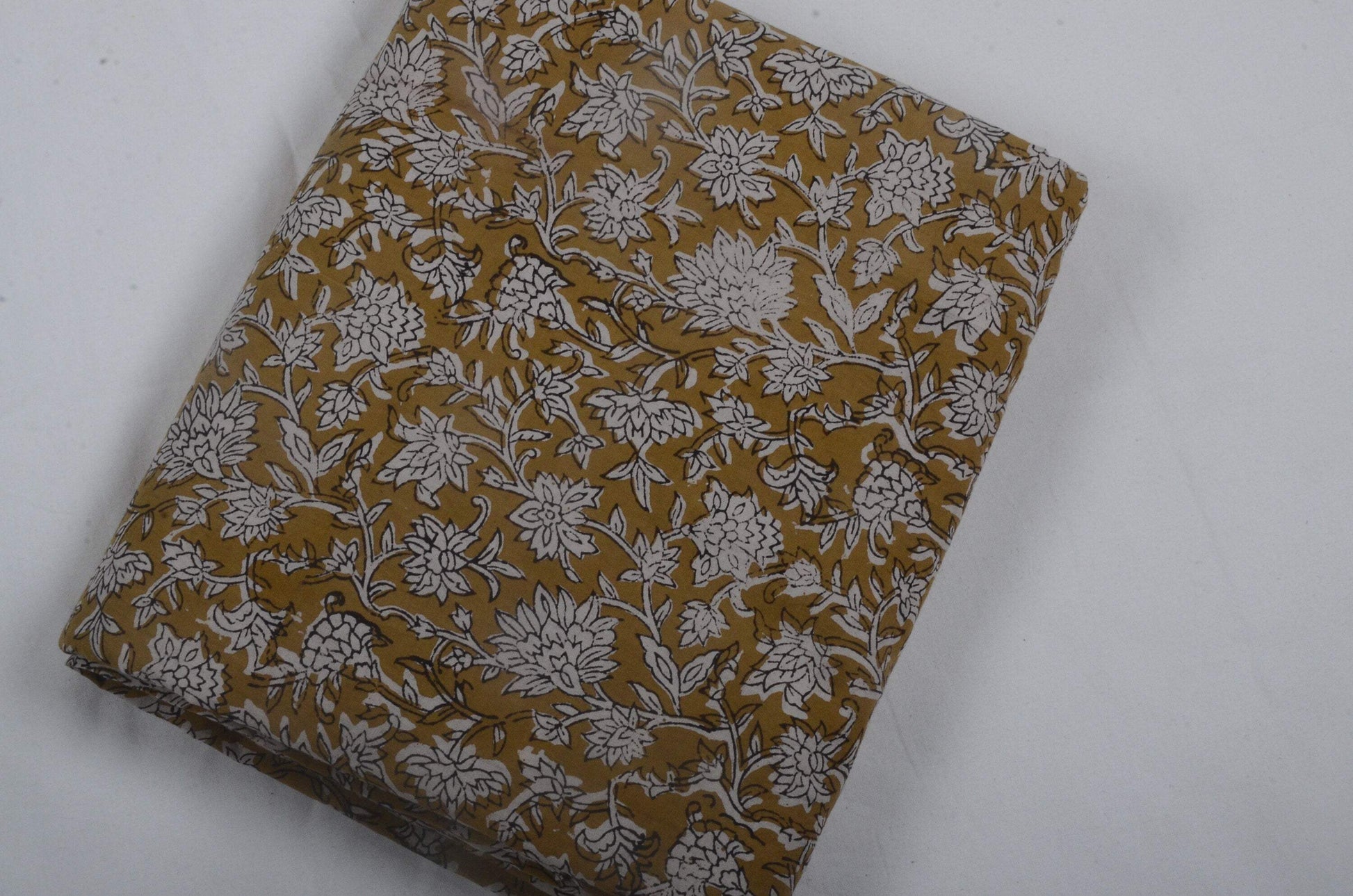 Indian Cotton Block Print Fabric by the Yard -Sewing and Quilting Fabric - Maple Village Lane